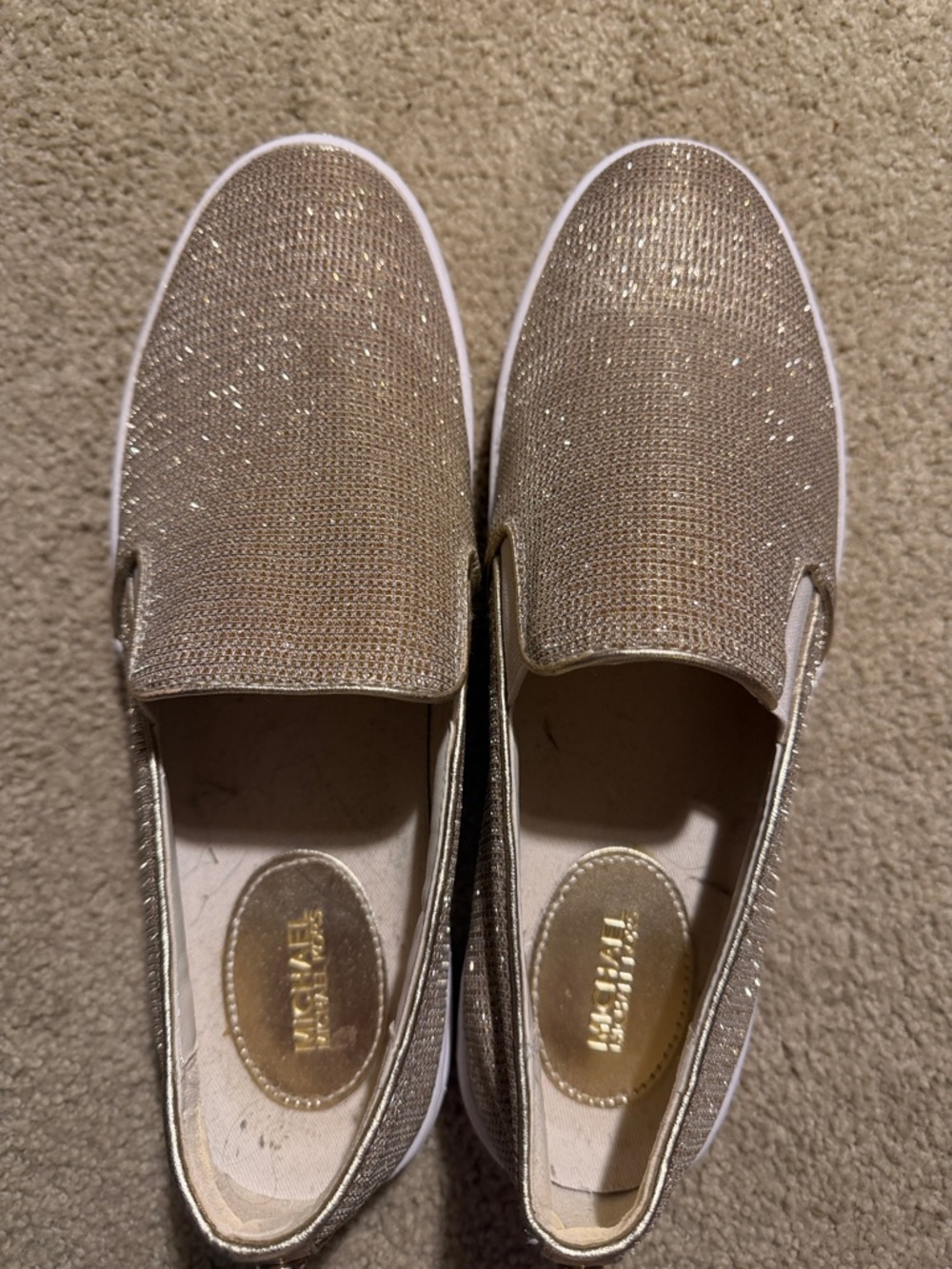 Michael Kors Women’s Gold Slip-On Glitter Sneakers